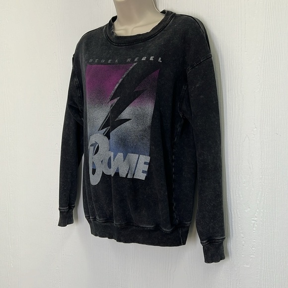 Simply Vera Wang - David Bowie Rebel Rebel Graphic Stonewashed Sweatshirt XS - Picture 6 of 10
